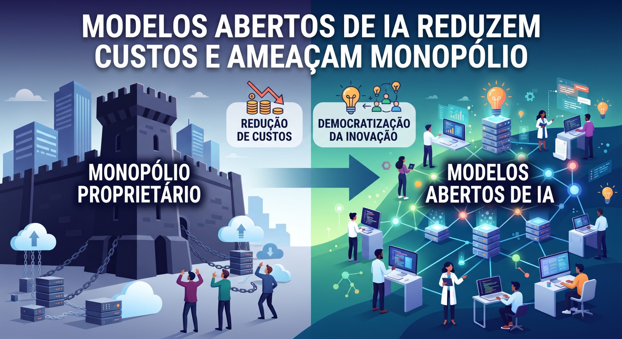 Modelos abertos de inteligência artificial em servidores de computação
